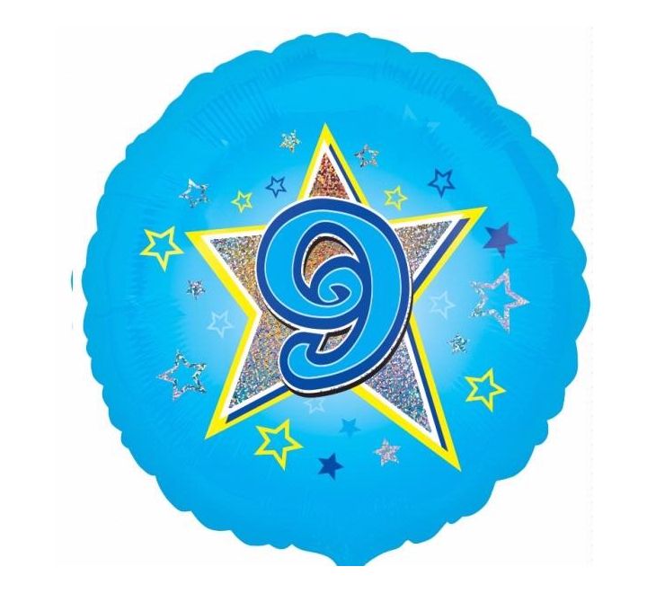 9th Birthday Balloon - Blue