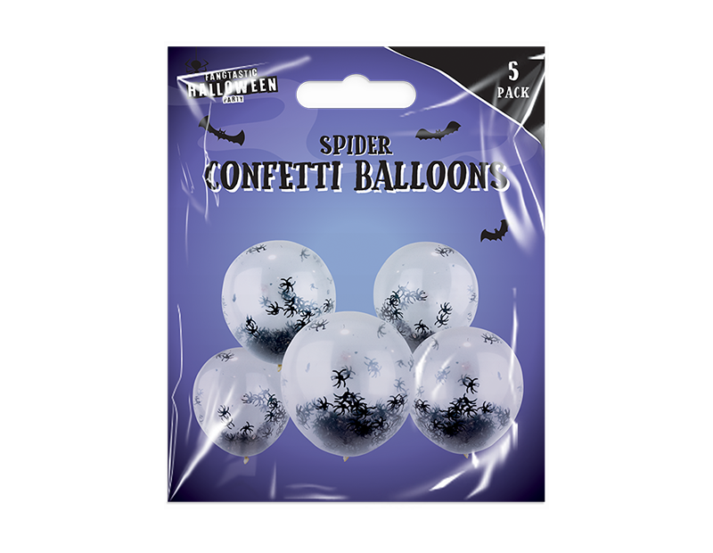 Spider Confetti Balloons 5pk