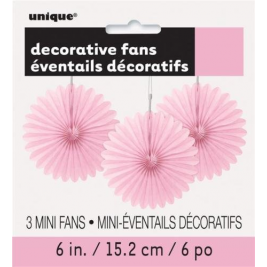 Decorative Fans 3pk - Pink