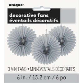 Decorative Fans 3pk - Grey