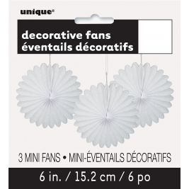 Decorative Fans 3pk - White