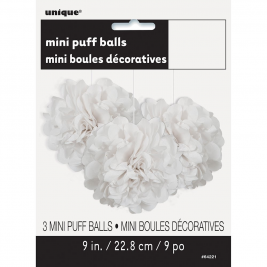Mini Puff Balls 3pk - White
