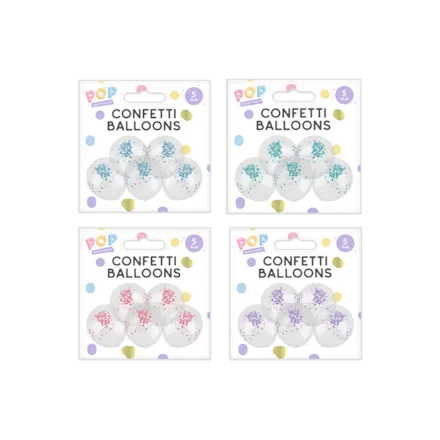 Pastel Confetti Balloons 5pk