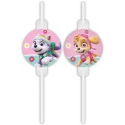 Pink Paw Patrol Paper Straws 4pk