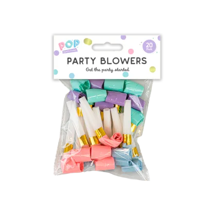 Pastel Party Blowers 20pk