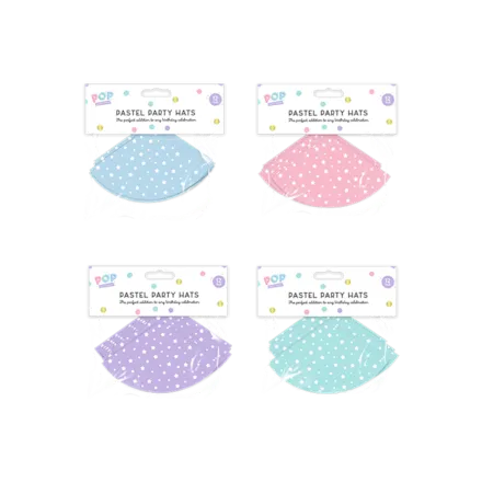 Pastel Party Hats 12pk