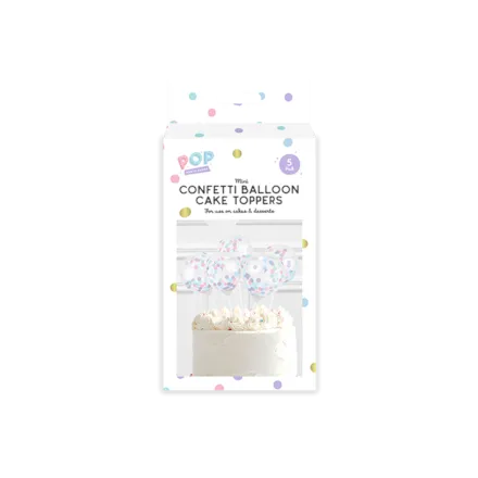 Confetti Balloon Cake Toppers 5pk