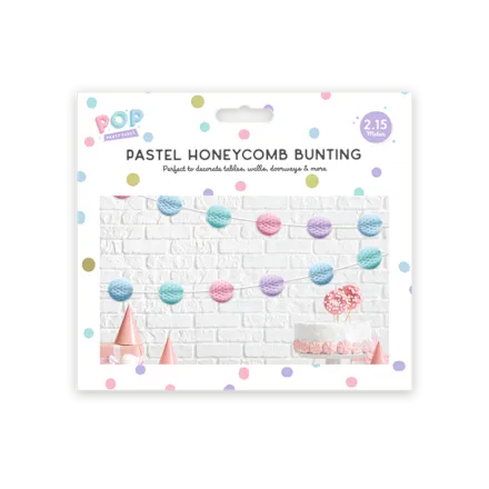 Pastel Honeycomb Bunting 2.15m