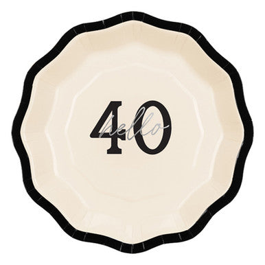 "Hello 40" Plates 6pk