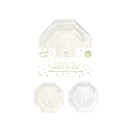 Metallic Paper Plates 15pk
