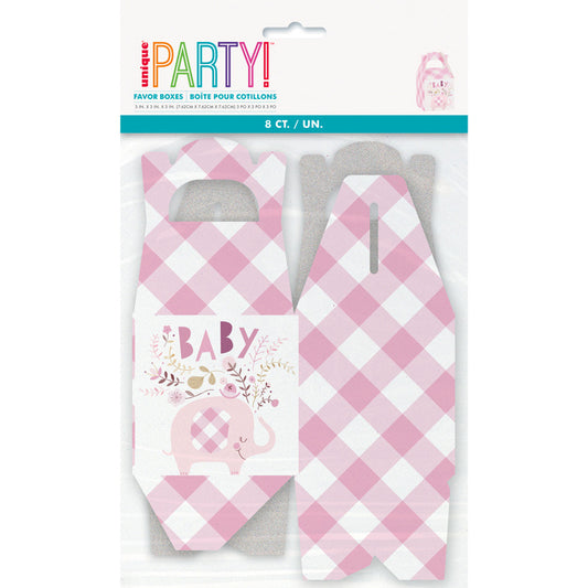 Elephant Baby Shower Favour Boxes - Pink