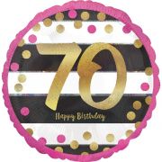 70th Birthday Balloon - Pink & Gold