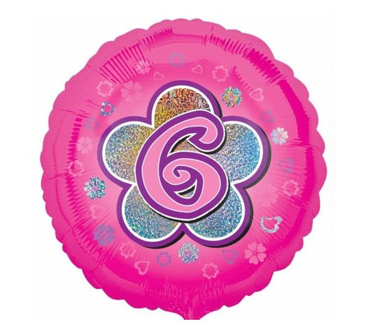 6th Birthday Balloon - Pink