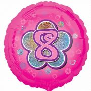 8th Birthday Balloon - Pink