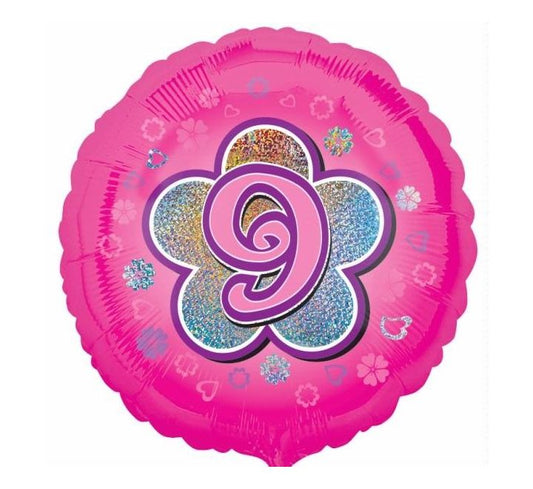 9th Birthday Balloon - Pink