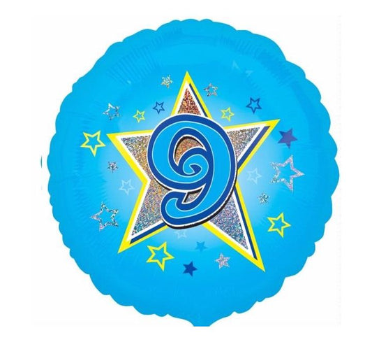 9th Birthday Balloon - Blue
