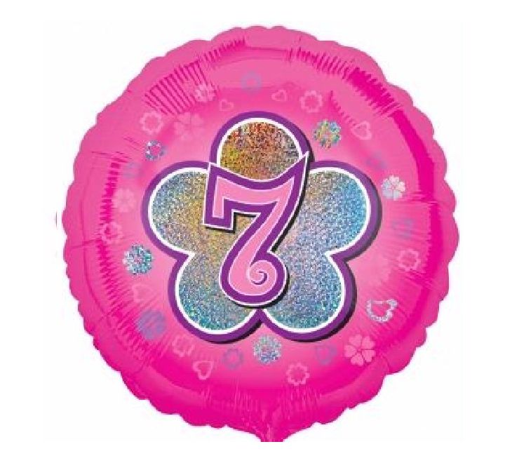 7th Birthday Balloon - Pink