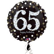 65th Birthday Balloon - Black Dots