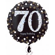 70th Birthday Balloon - Black Dots