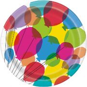 Rainbow Balloons Plates 8pk