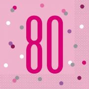 Pink Glitz Napkins 16pk - 80