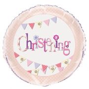 Christening Balloon - Pink Bunting