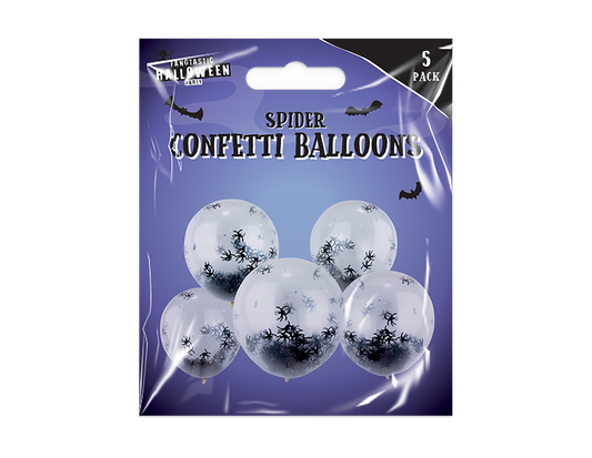 Spider Confetti Balloons 5pk