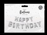 Happy Birthday Balloon Banner - Silver