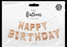 Happy Birthday Balloon Banner - Rose Gold